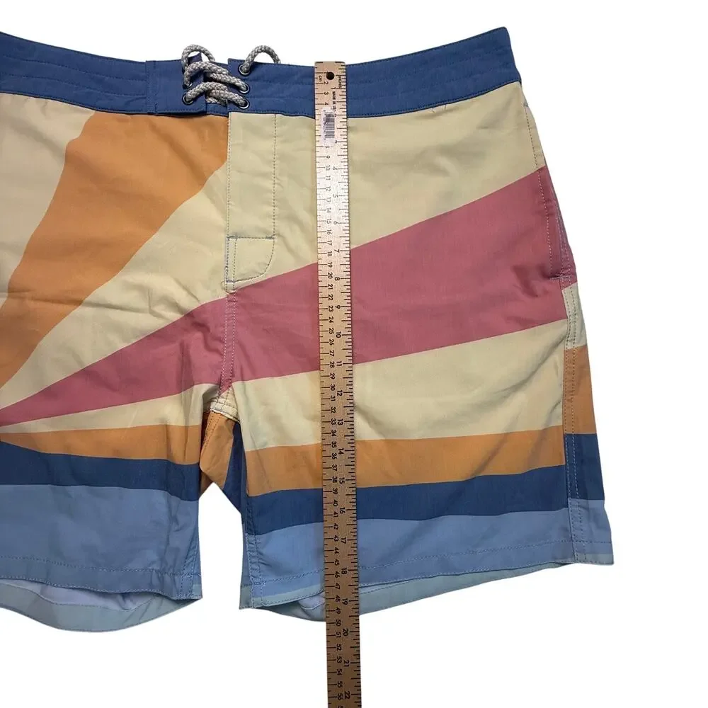 Faherty Soleil Sun Wave Boardshorts Size 40 Retro Swim Trunks 7” Inseam